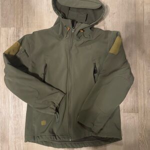 green windbreaker